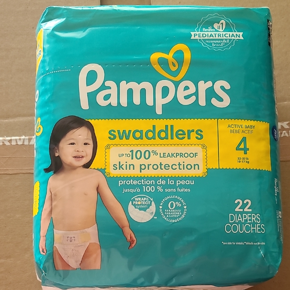 2 for $35 - Pampers Swaddler - Size 4 - 22-37 lbs / 10-17 kg - 22 Count